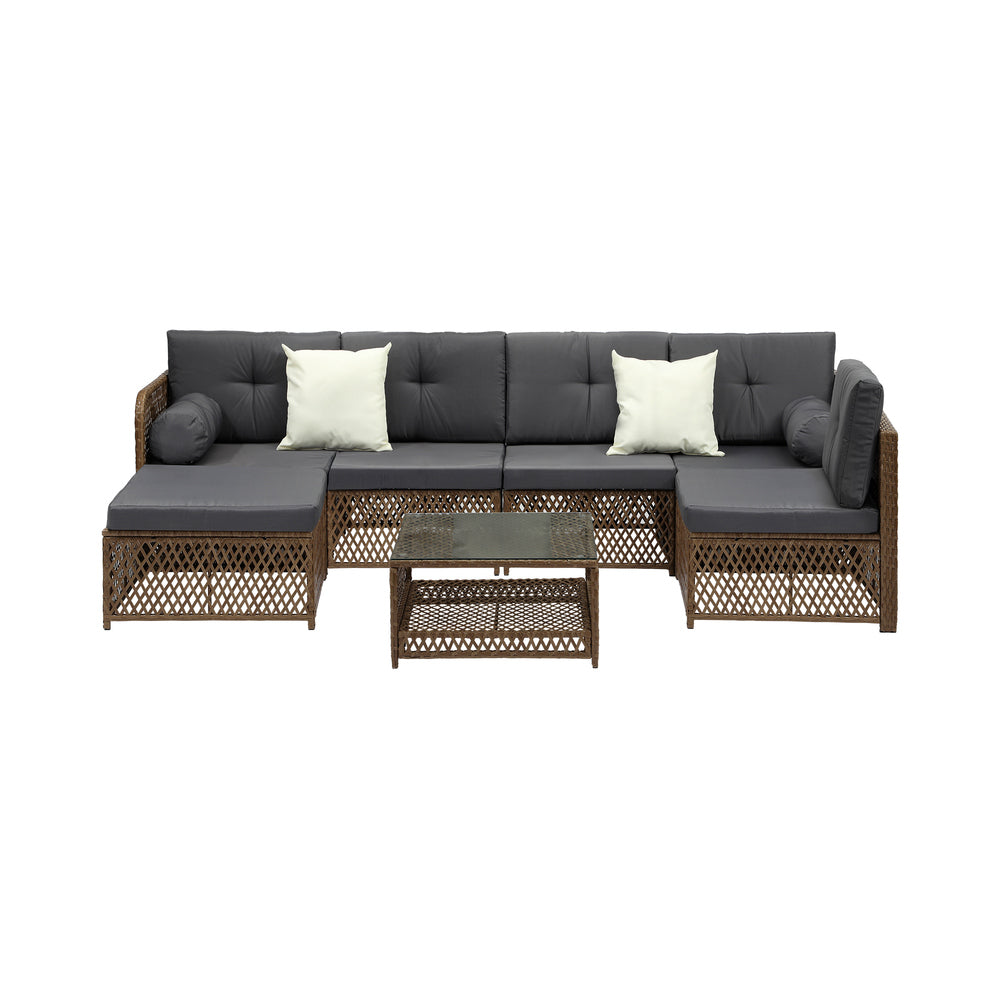 Outdoor Sofa Set 4/6 Seater Wicker Rattan Lounge Setting