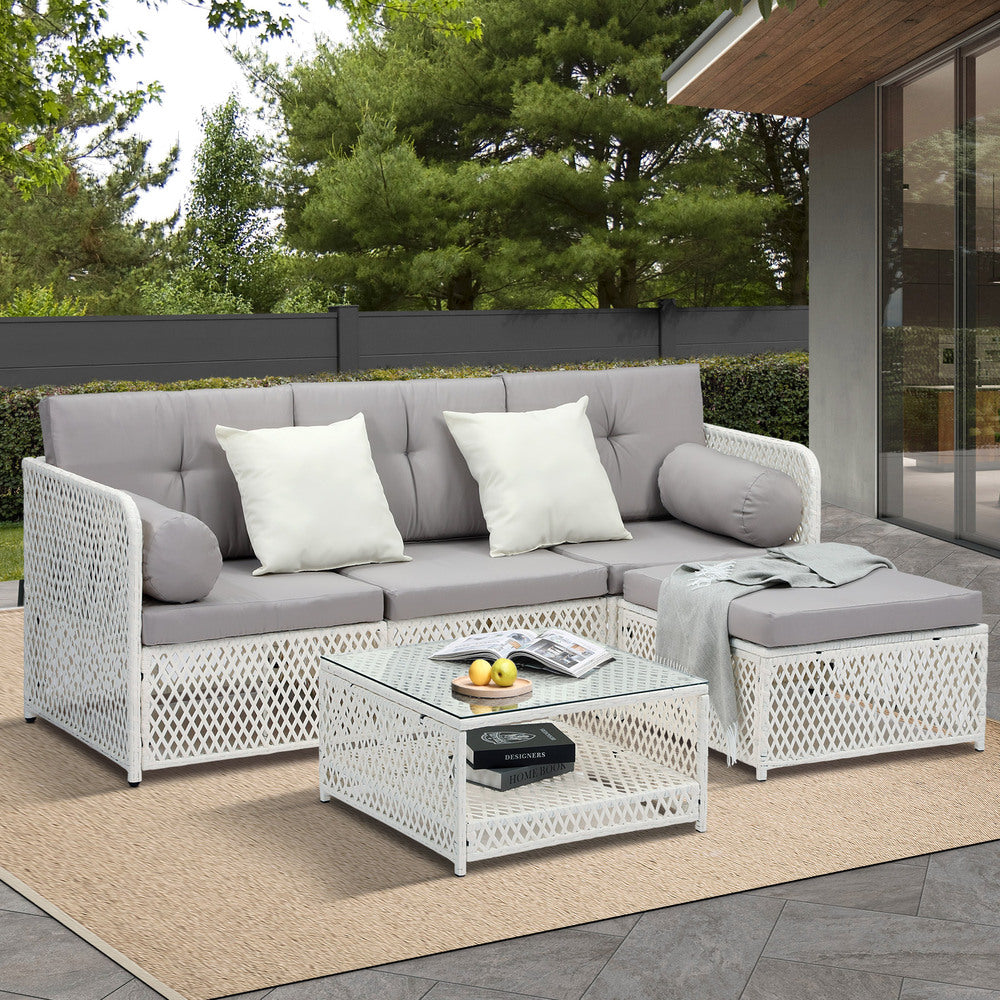 Outdoor Sofa Set 4/6 Seater Wicker Rattan Lounge Setting