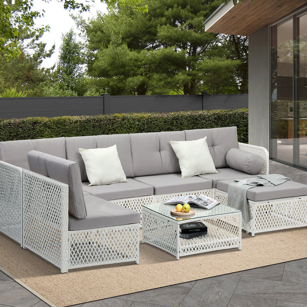 Outdoor Sofa Set 4/6 Seater Wicker Rattan Lounge Setting