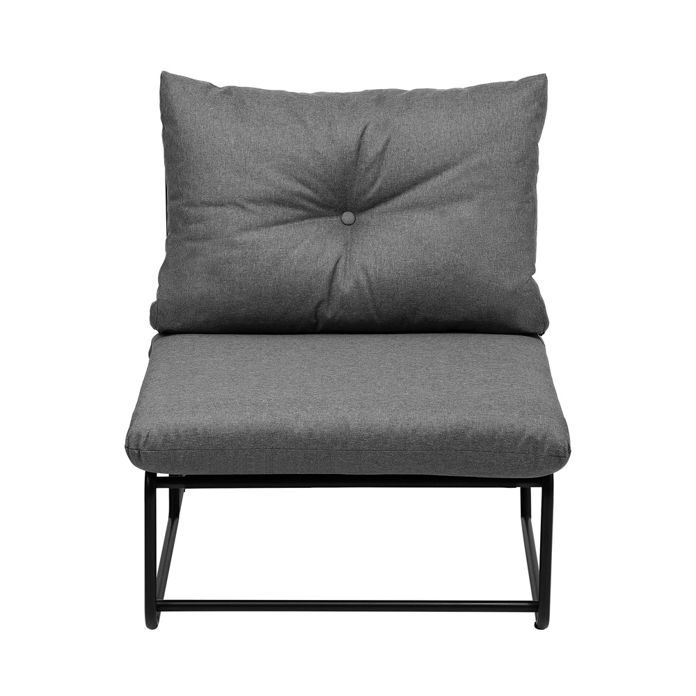 2PCS Outdoor Dining Chairs Patio Sofa Lounge Chair Beige/Grey