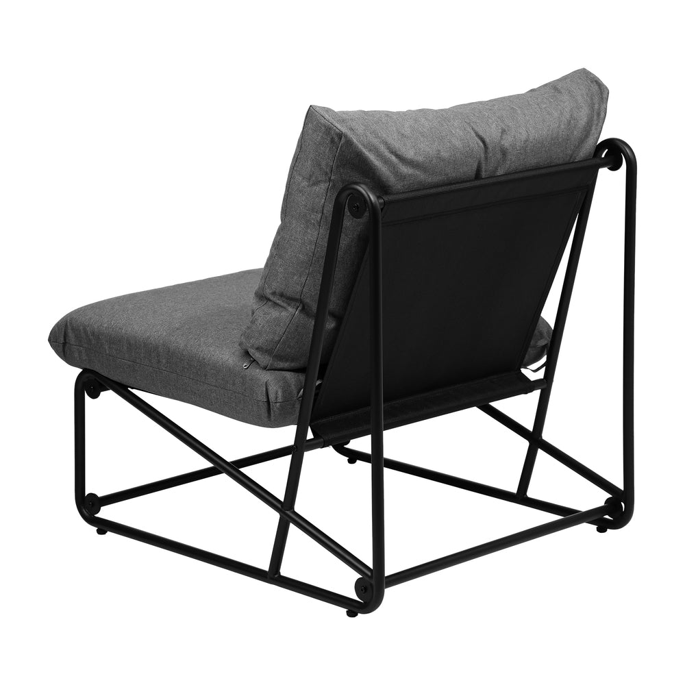 2PCS Outdoor Dining Chairs Patio Sofa Lounge Chair Beige/Grey