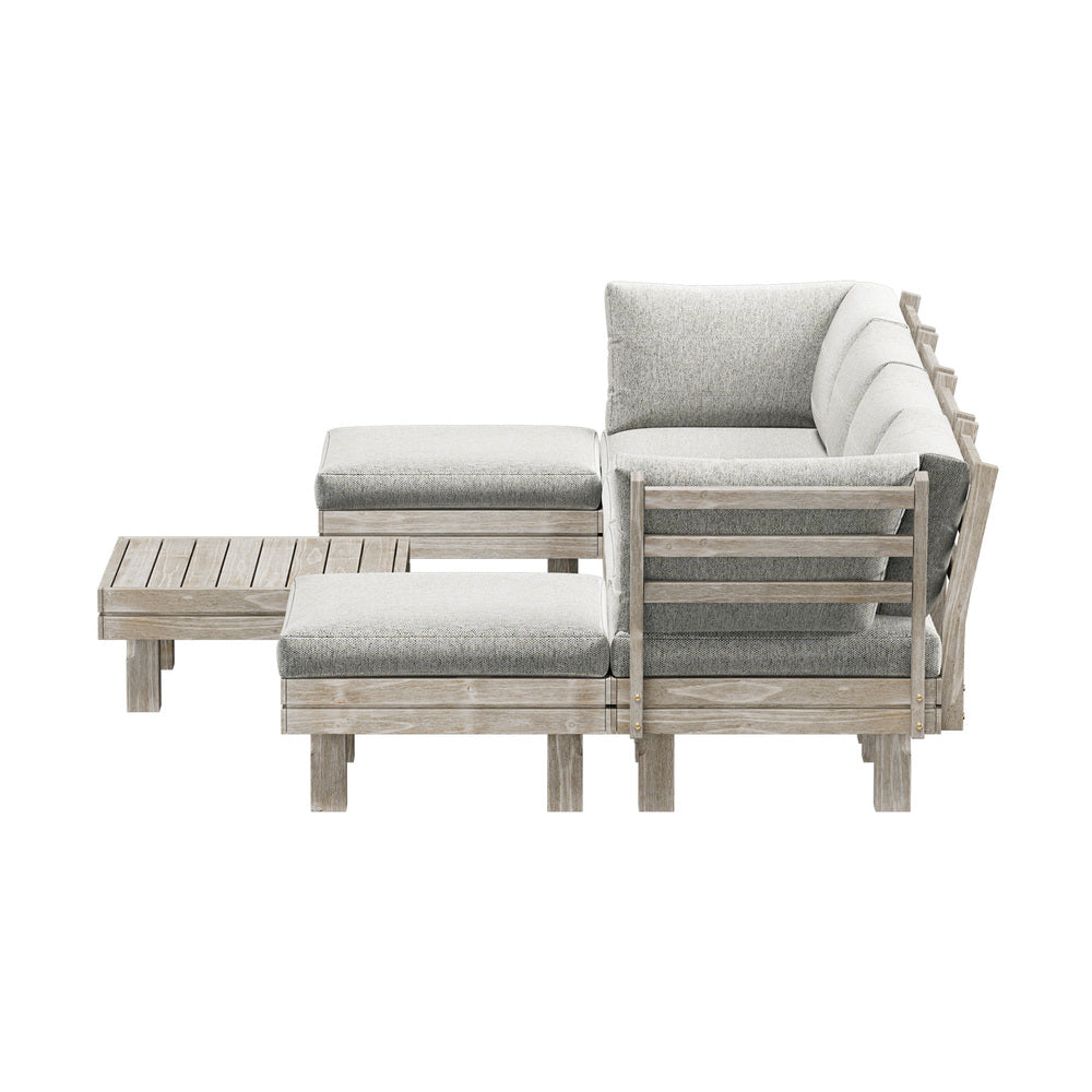 9PCS 7PCS Outdoor Sofa Set Wooden Lounge Setting Table Chair