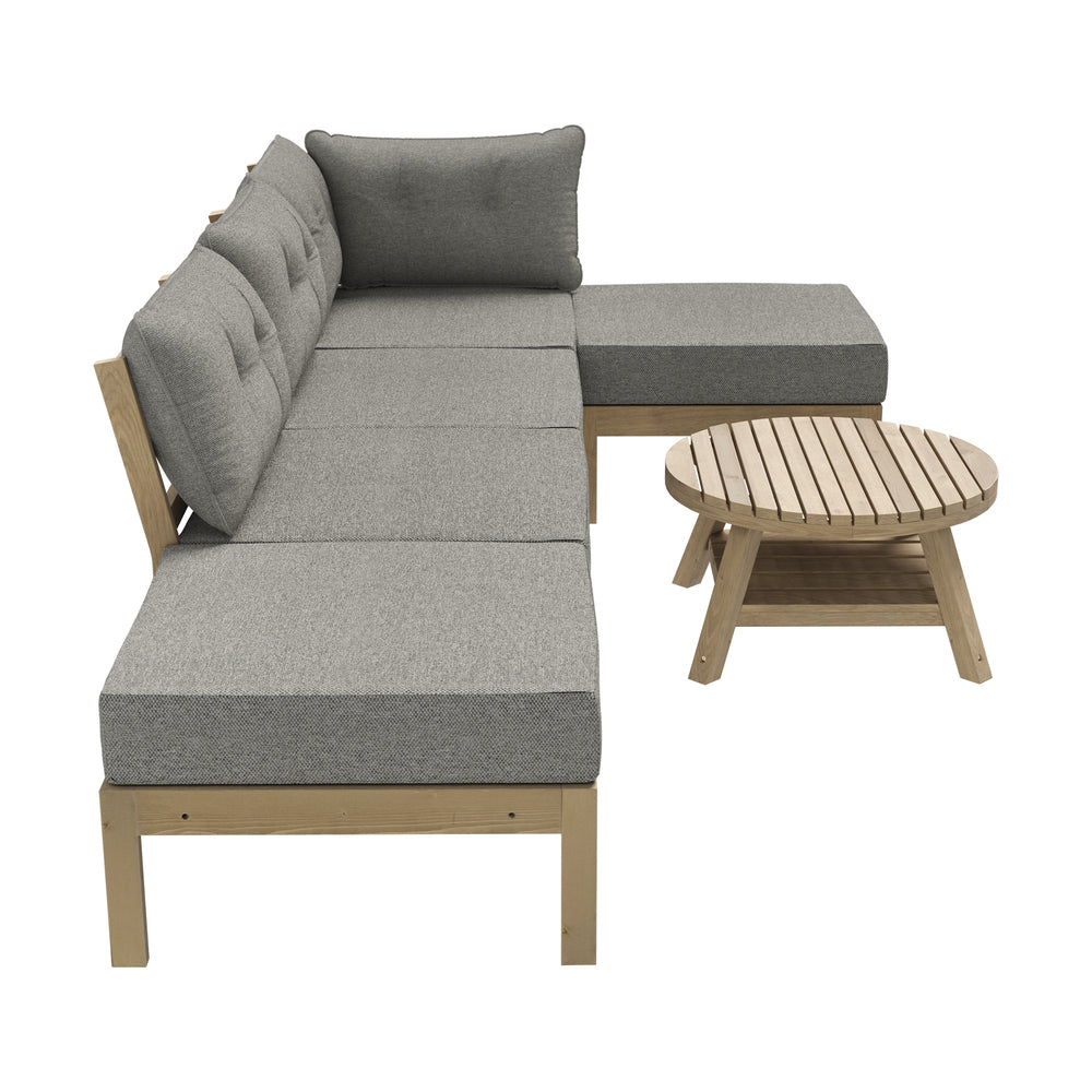 Outdoor Lounge Sofa Set 7 Piece Garden Furniture Grey