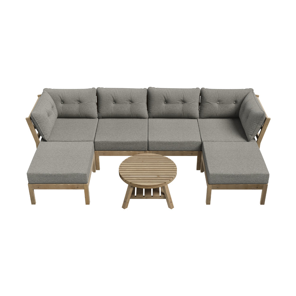 6 Piece Outdoor Lounge Sofa Set Garden Furniture Grey