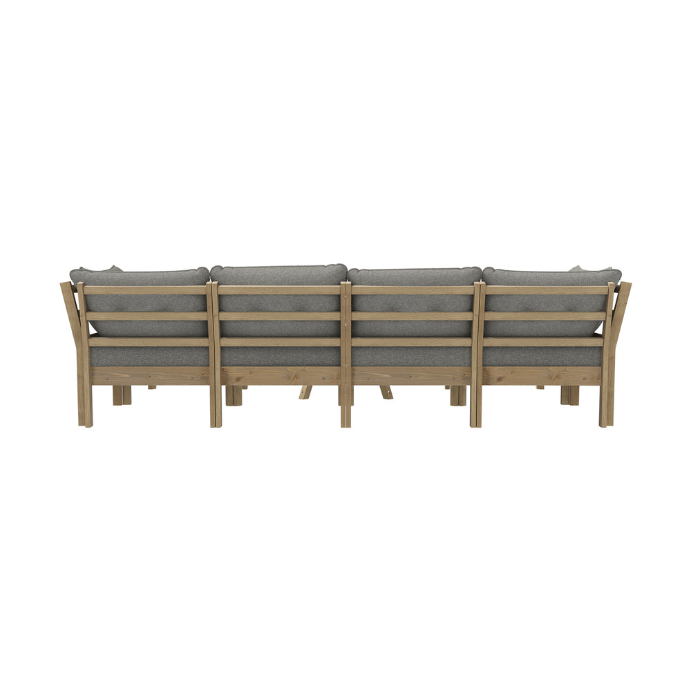 6 Piece Outdoor Lounge Sofa Set Garden Furniture Grey