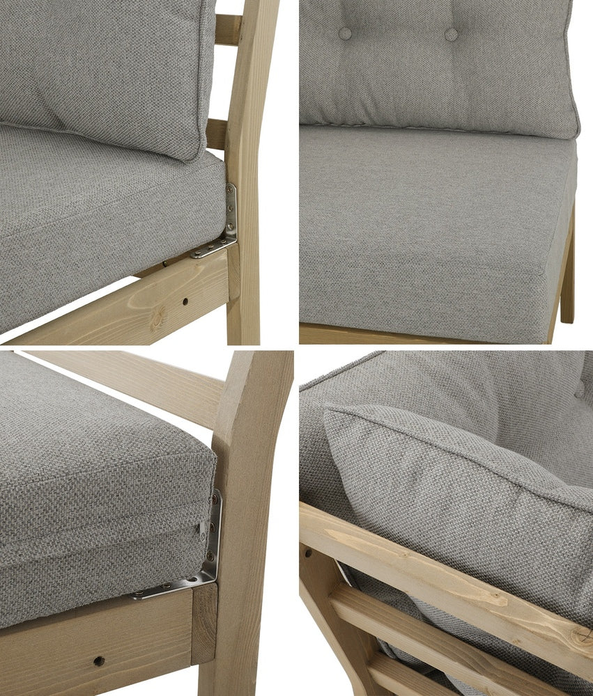6 Piece Outdoor Lounge Sofa Set Garden Furniture Grey