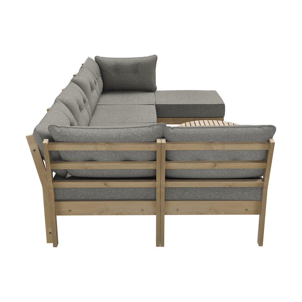 7 Piece Outdoor Sofa Set 6-Seater Lounge Setting Grey