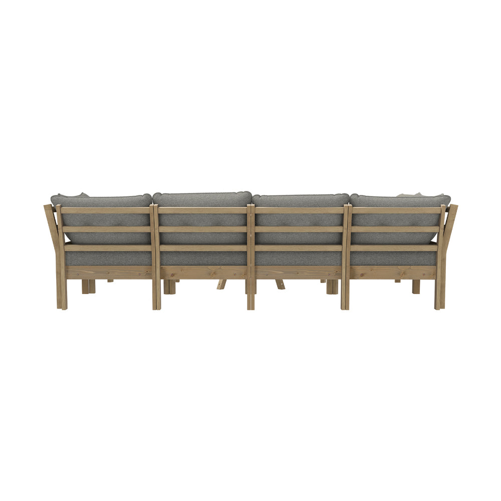 7 Piece Outdoor Sofa Set 6-Seater Lounge Setting Grey