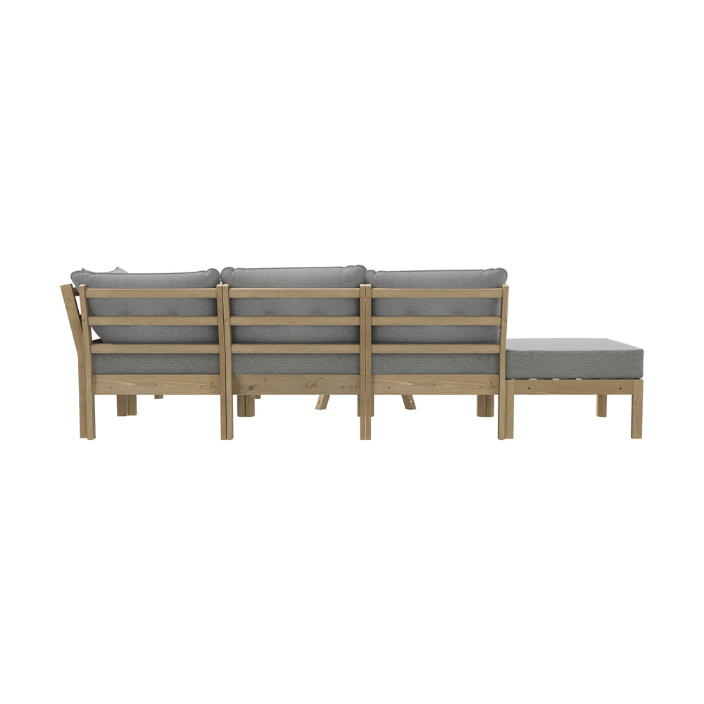 Outdoor Lounge Sofa Set 7 Piece Garden Furniture Grey