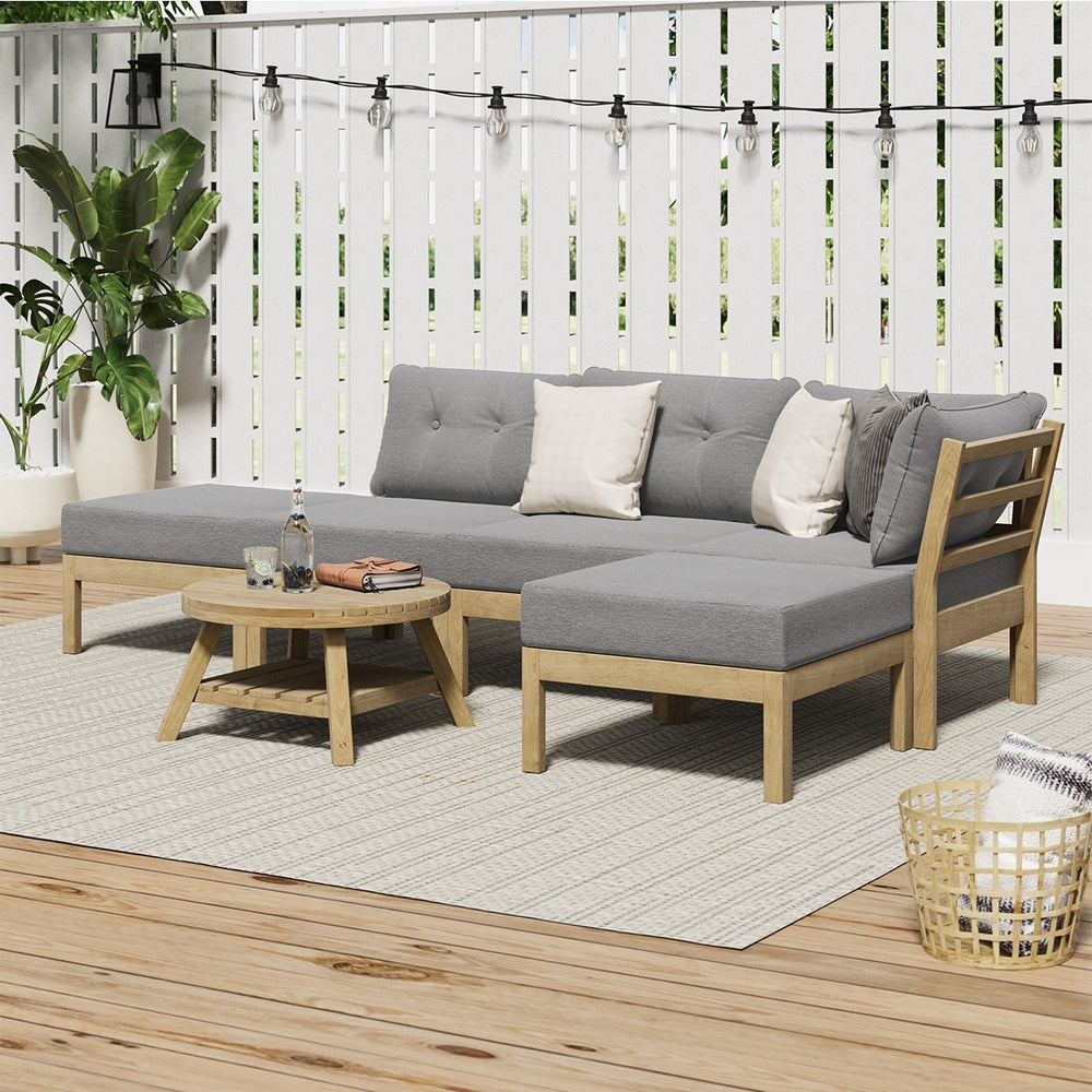 Outdoor Lounge Sofa Set 7 Piece Garden Furniture Grey