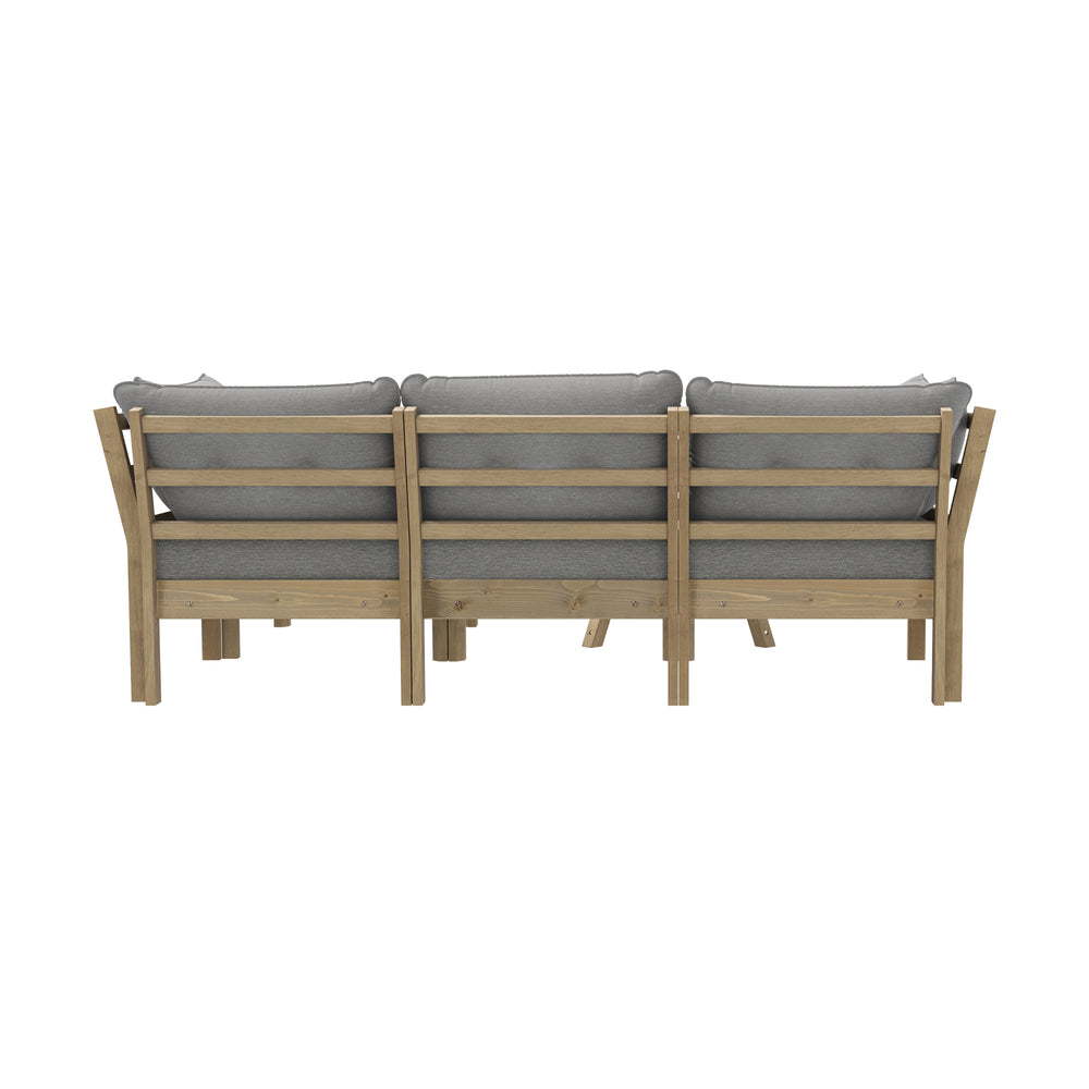 Outdoor Lounge Sofa Set 7 Piece Grey Rattan Garden Furniture for Patio