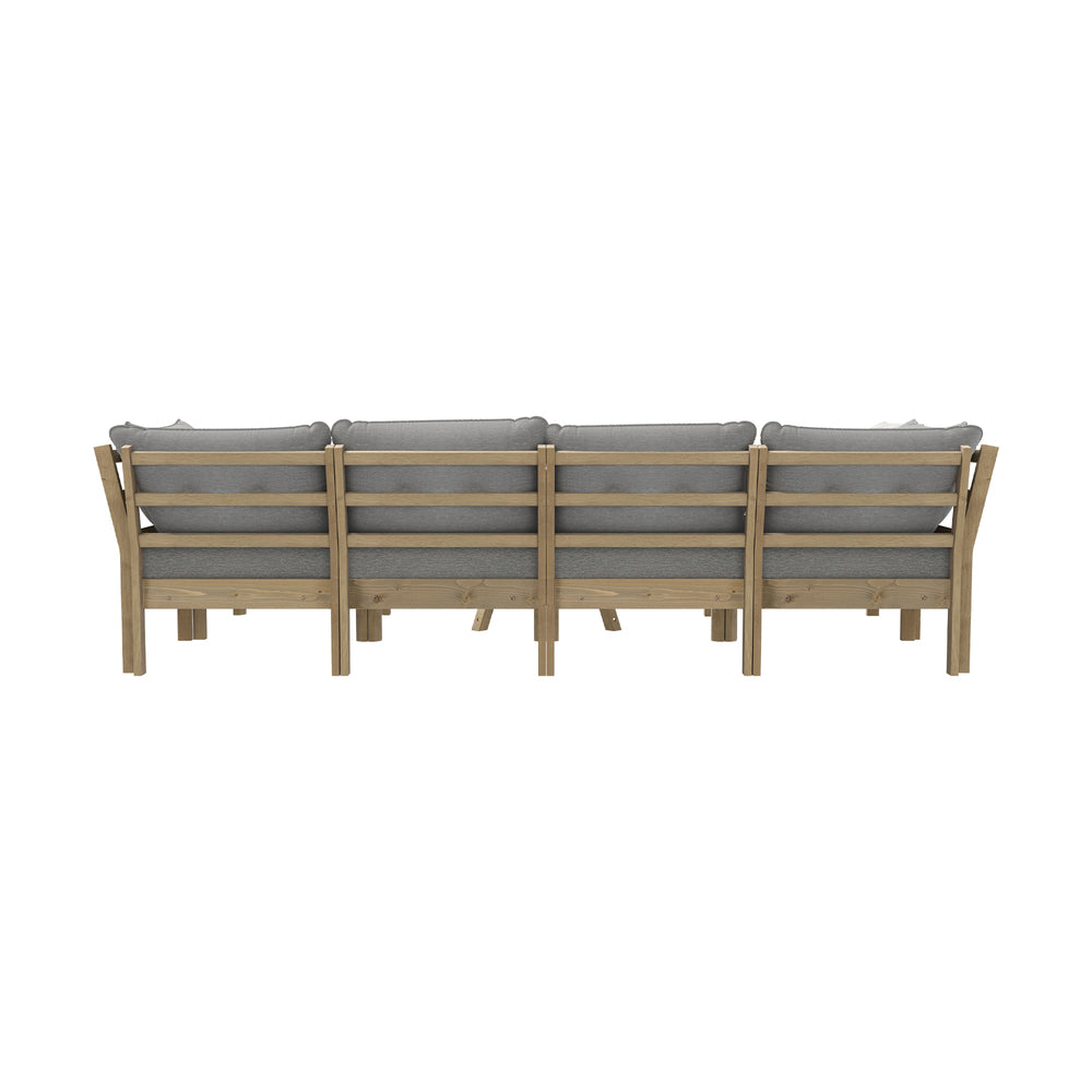 7 Piece Outdoor Sofa Set 6-Seater Lounge Setting Grey