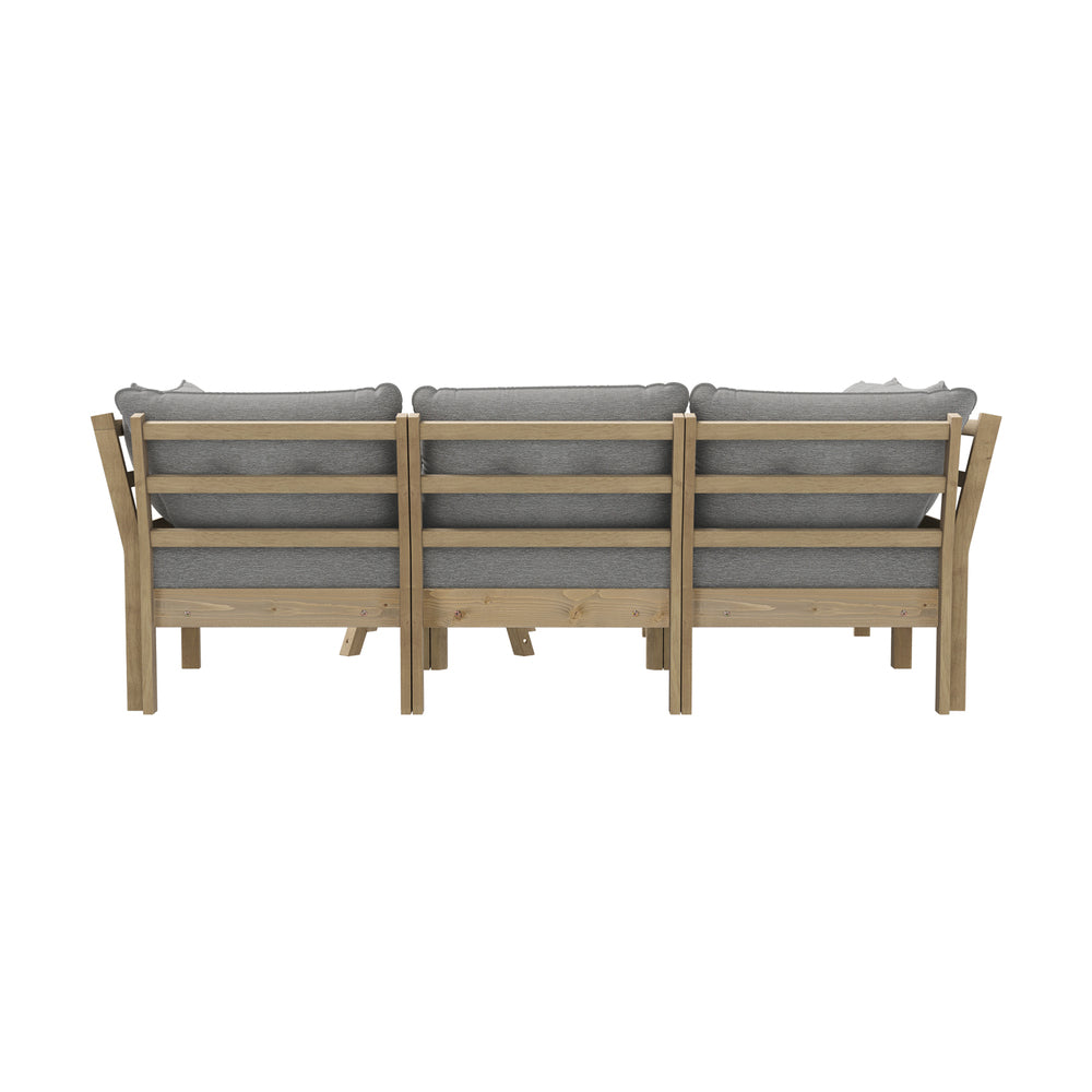 Outdoor Sofa Set 4 Seater Lounge Setting Patio Furniture - Grey & Green
