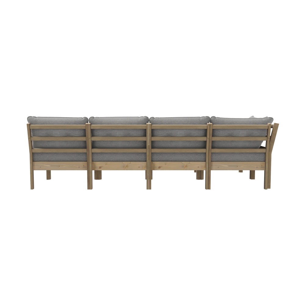 Outdoor Sofa Set 4 Seater Lounge Setting Patio Furniture - Grey & Green