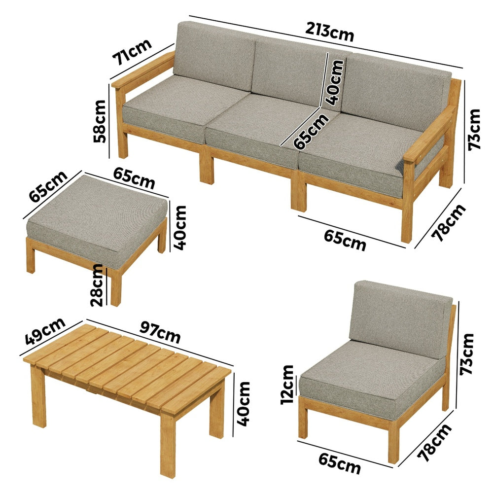 5PCS/7PCS Outdoor Furniture Sofa Set Lounge Setting