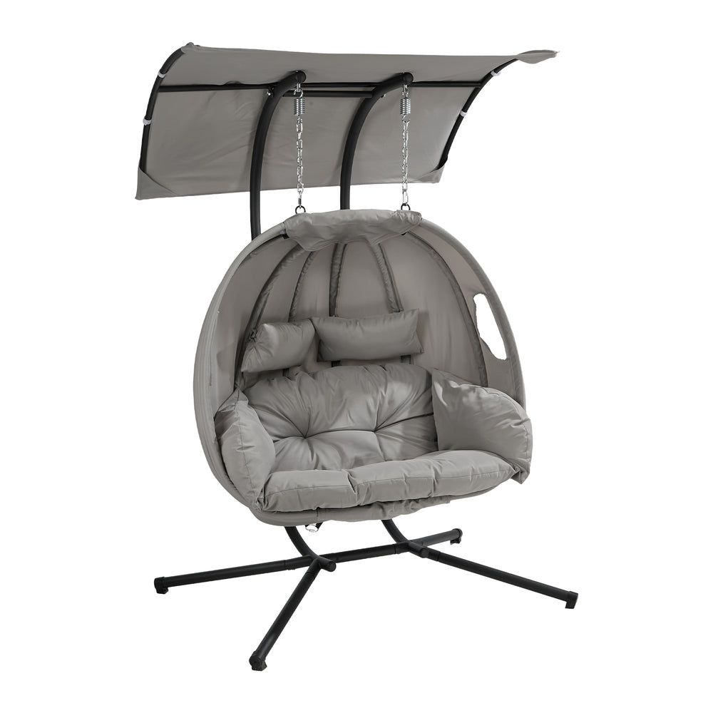 Hanging Chair 2 Seater Grey 130x95x197cm