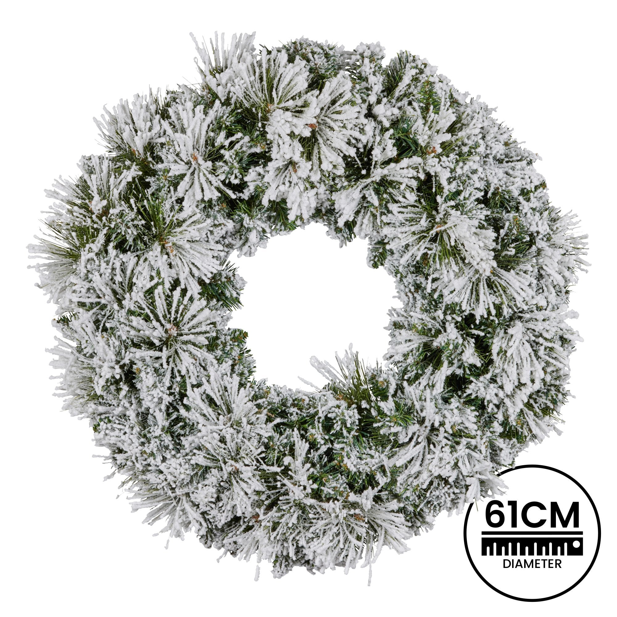 Majestic Snow Christmas Wreath - 61cm