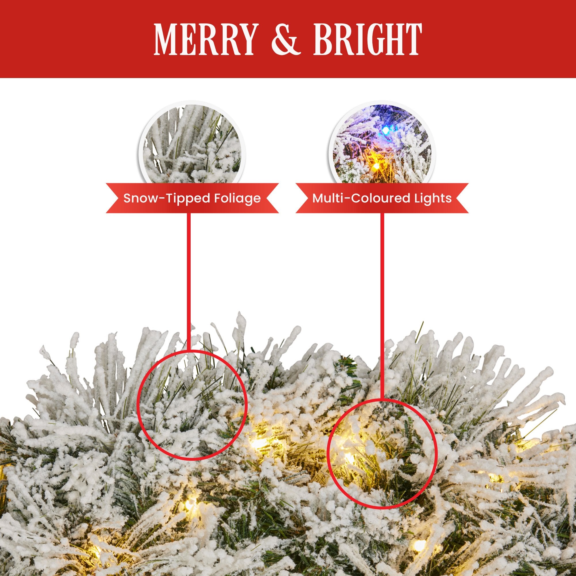 Majestic Snow Christmas Wreath - 61cm