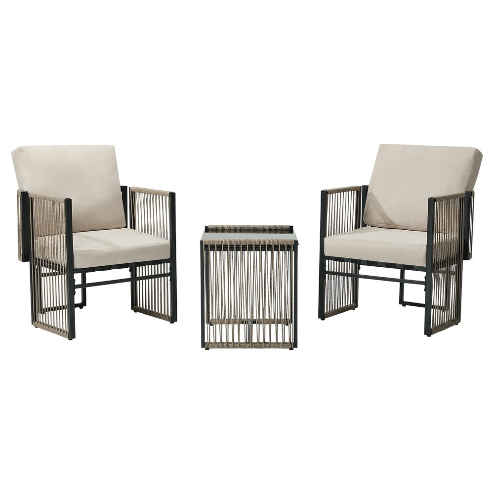 Outdoor Patio Set With Cushions 41x47x46cm