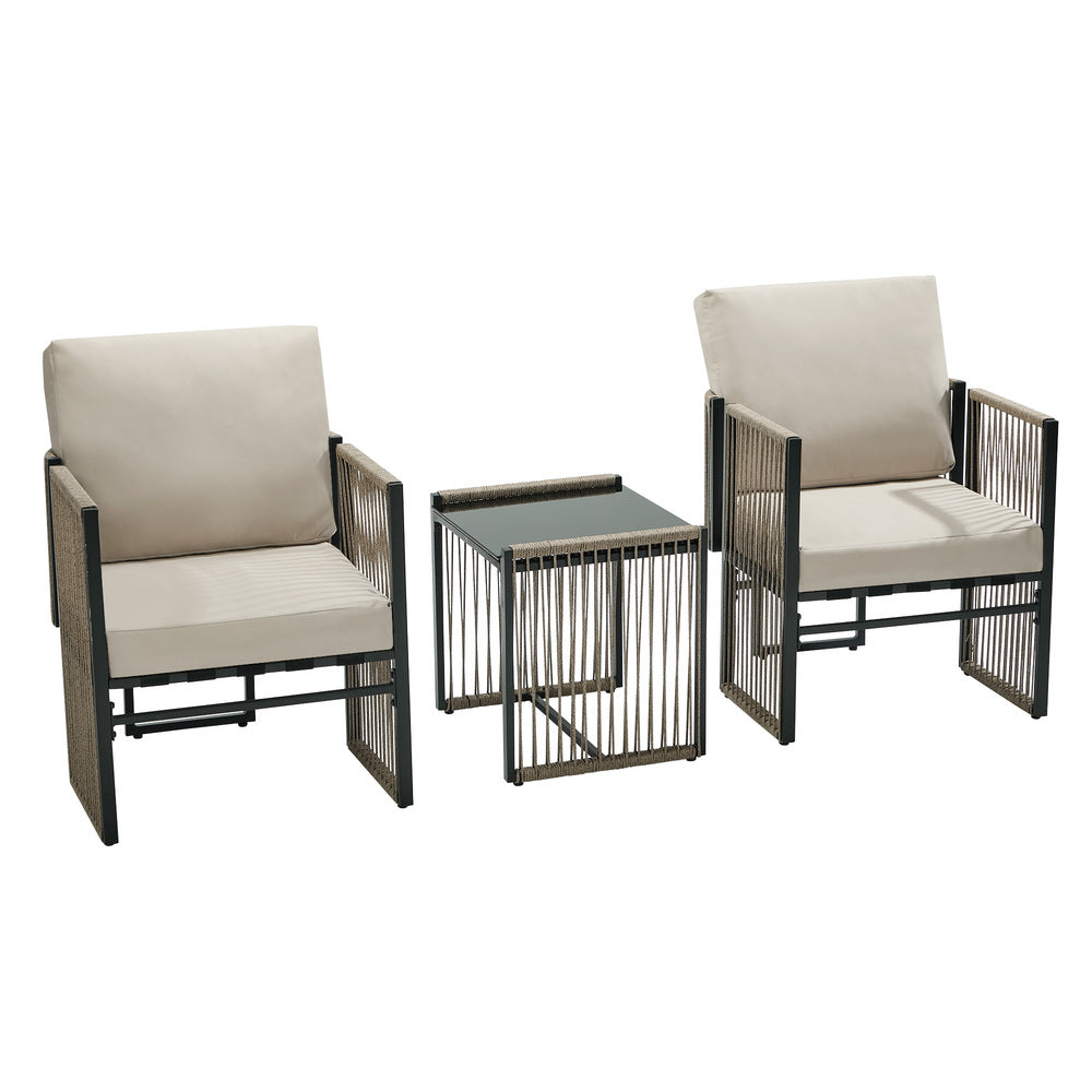 Outdoor Patio Set With Cushions 41x47x46cm