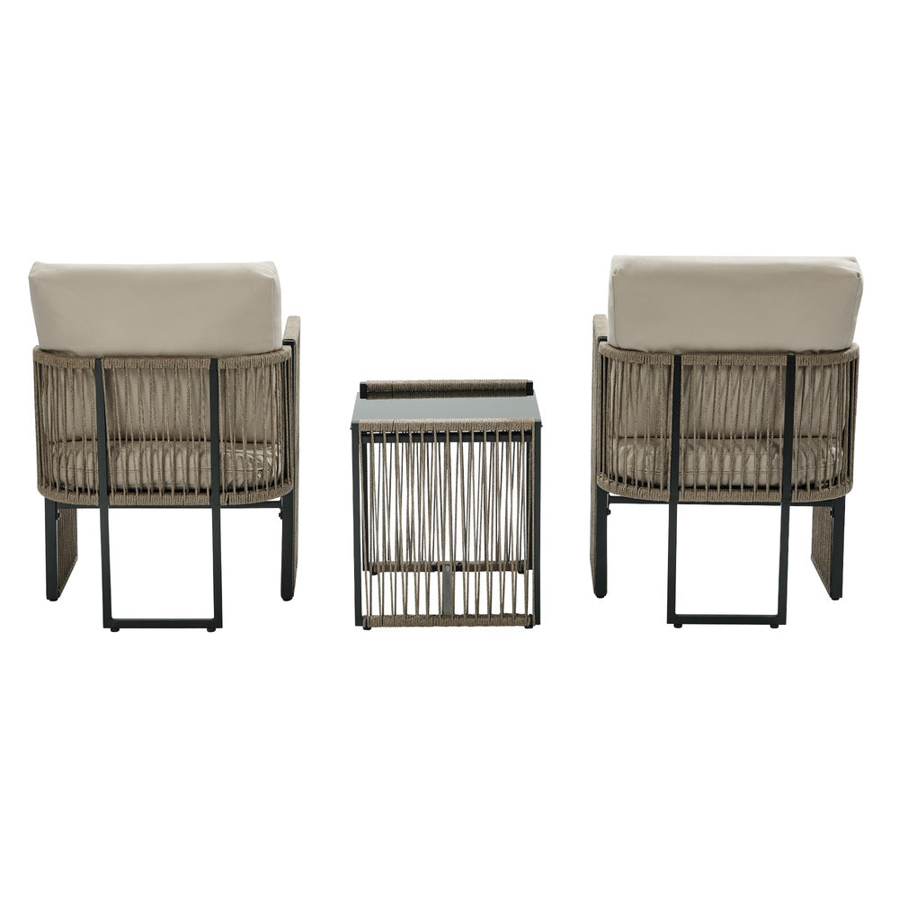 Outdoor Patio Set With Cushions 41x47x46cm