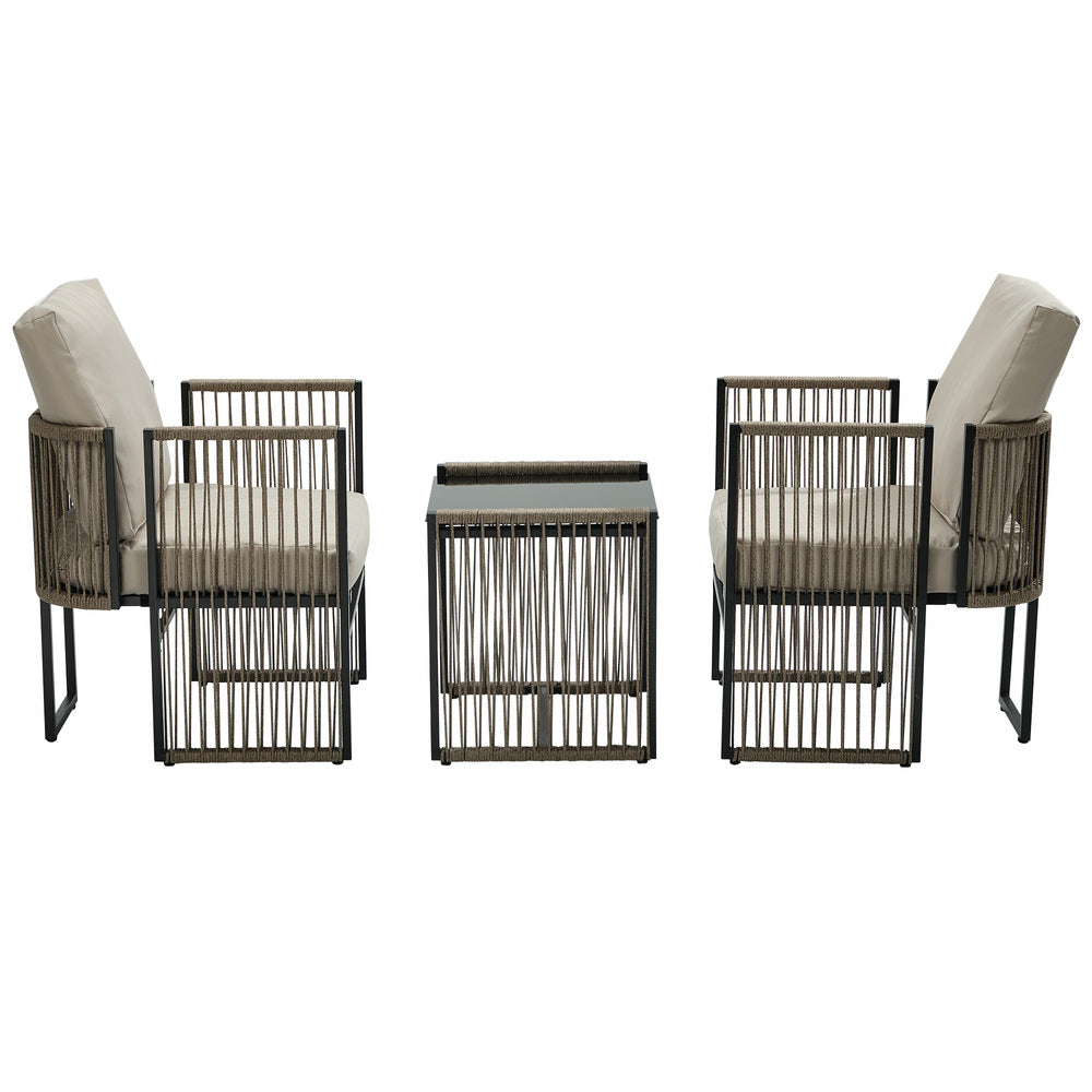 Outdoor Patio Set With Cushions 41x47x46cm