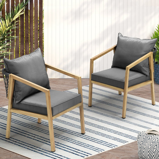 2PCS Outdoor Furniture Chairs Garden Patio Lounge Set Steel