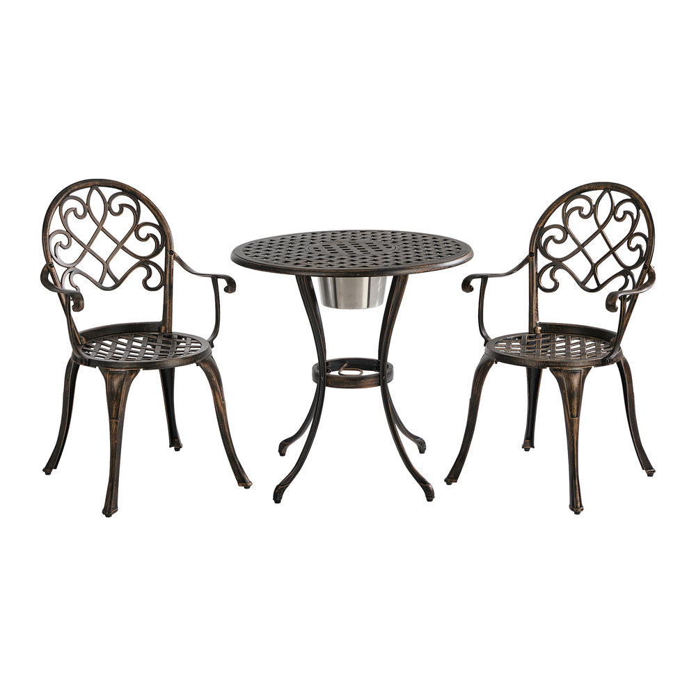 Outdoor Patio Set Bronze Aluminium 90x90x75cm