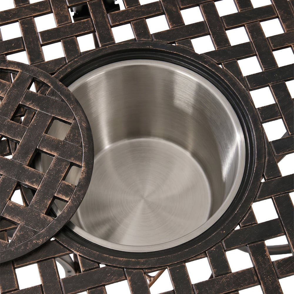 Outdoor Patio Set Bronze Aluminium 90x90x75cm