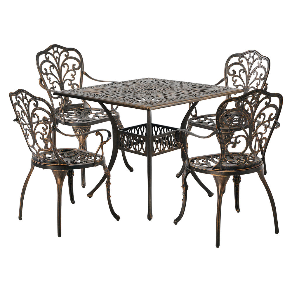 Outdoor Patio Set Cast Aluminium 90x90x75cm