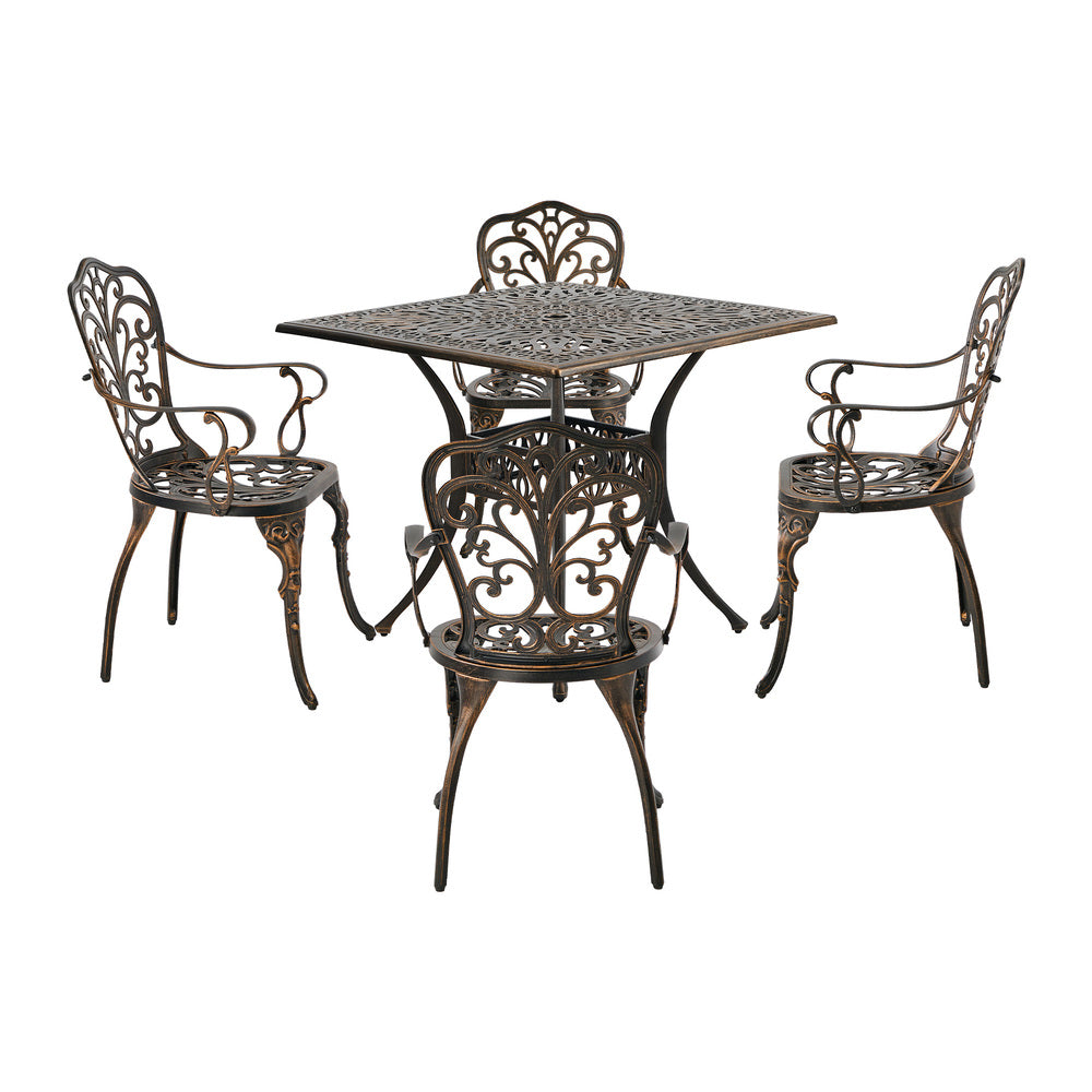 Outdoor Patio Set Cast Aluminium 90x90x75cm