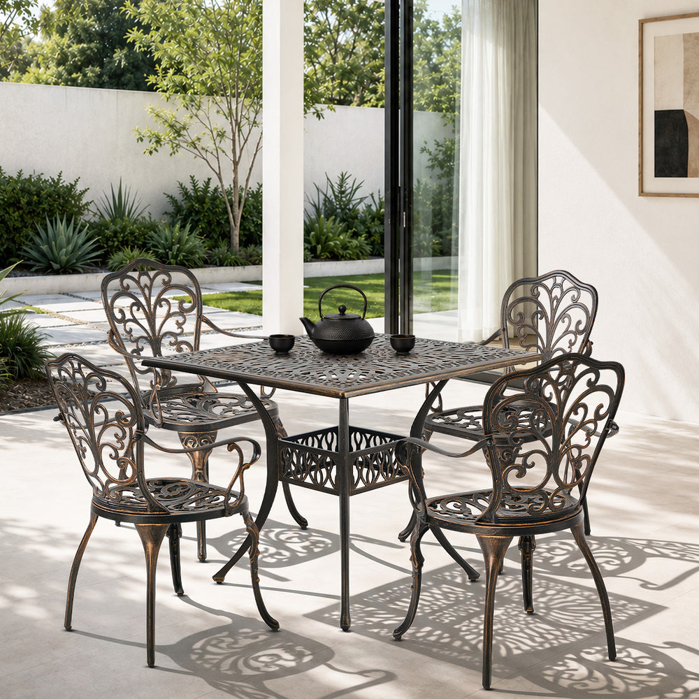 Outdoor Patio Set Cast Aluminium 90x90x75cm