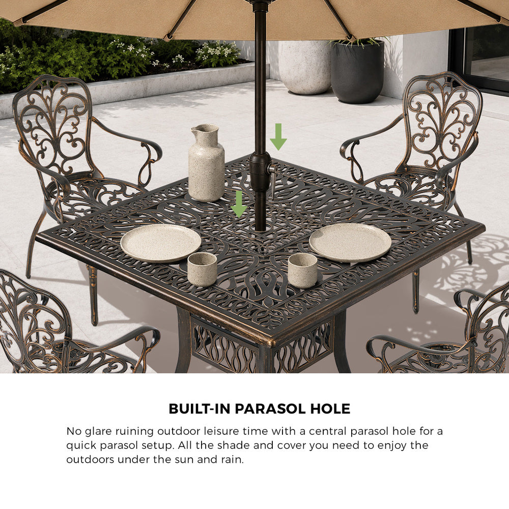 Outdoor Patio Set Cast Aluminium 90x90x75cm