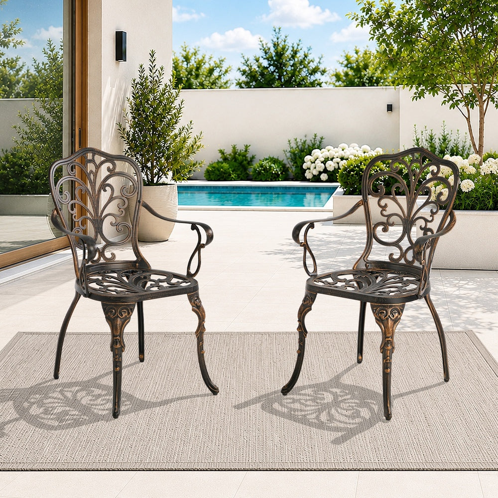 Outdoor Patio Chair Cast Aluminium 47x48x87cm