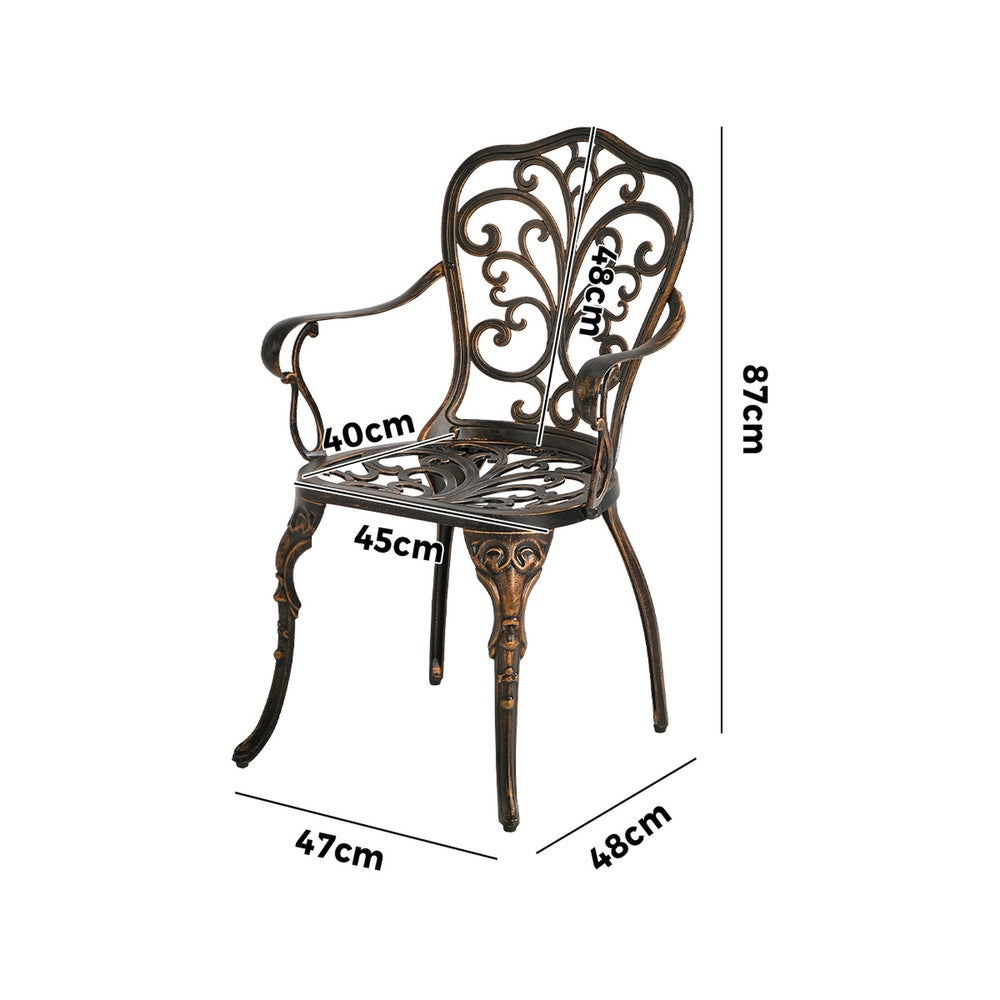 Outdoor Patio Chair Cast Aluminium 47x48x87cm