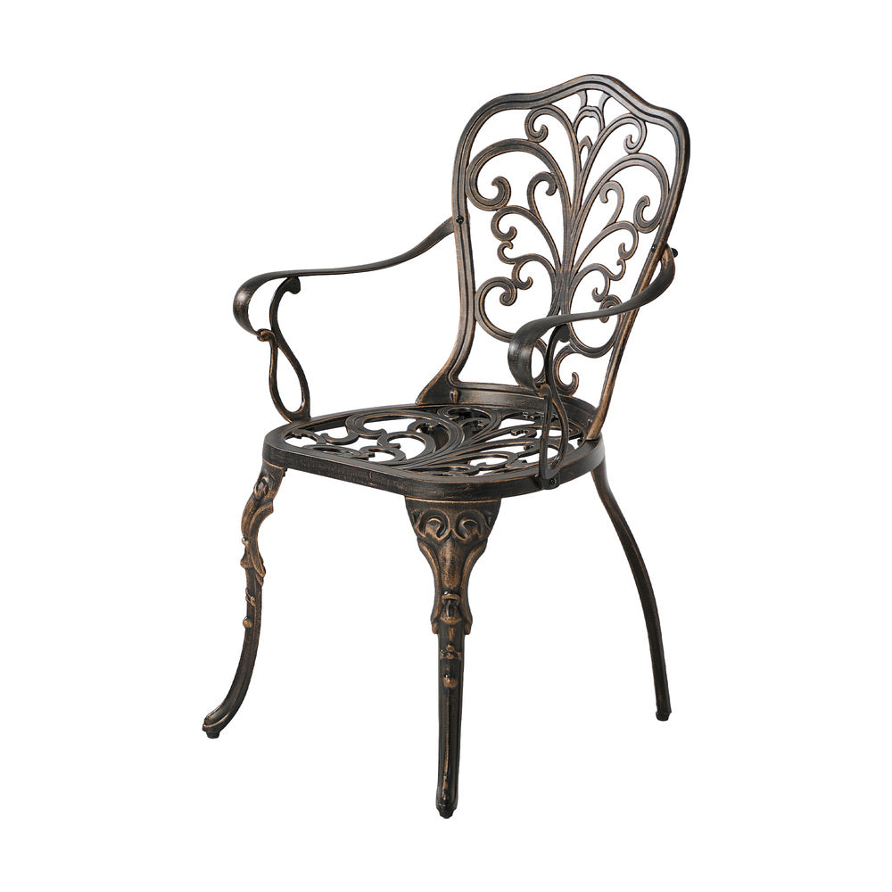 Outdoor Patio Chair Cast Aluminium 47x48x87cm