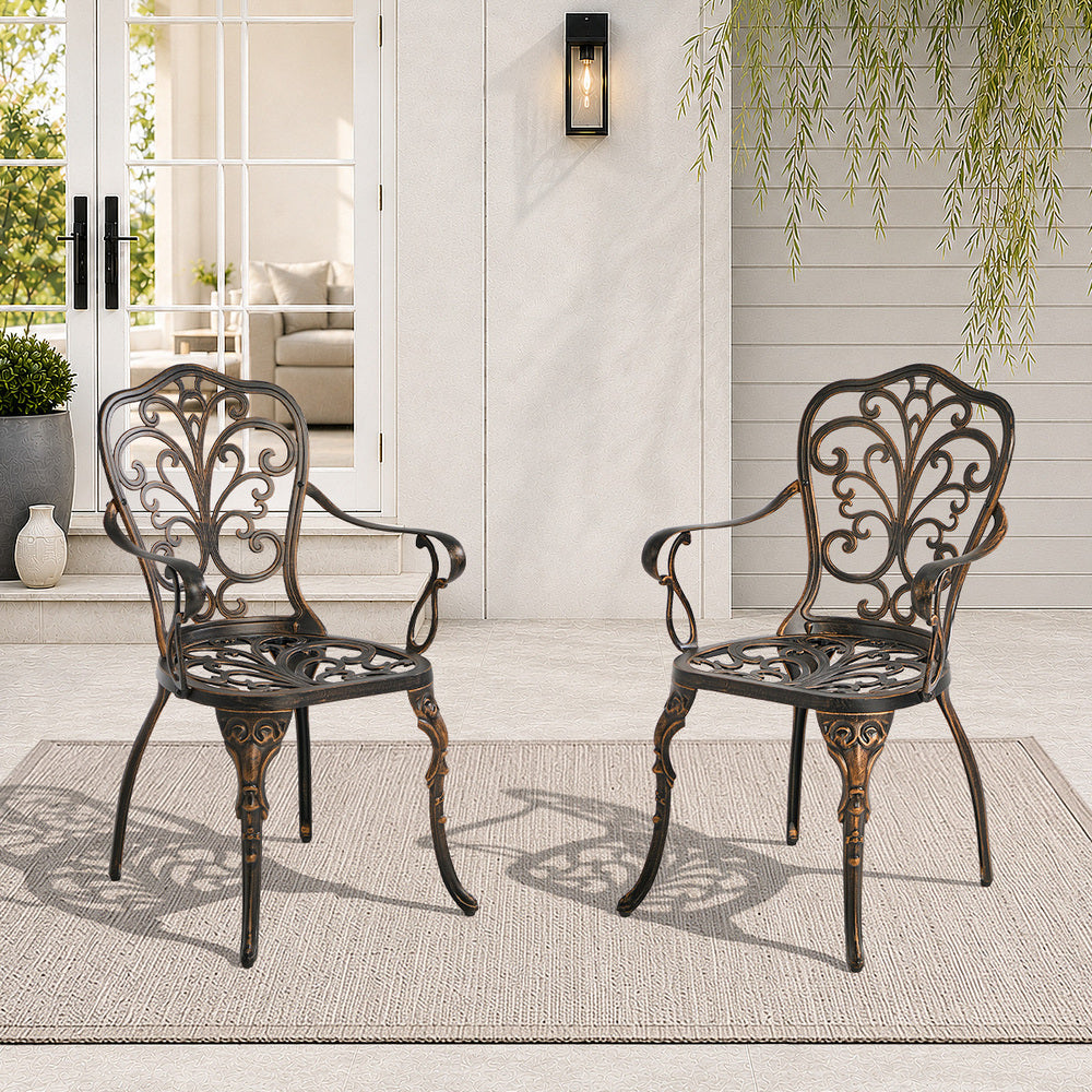 Outdoor Patio Chair Cast Aluminium 47x48x87cm