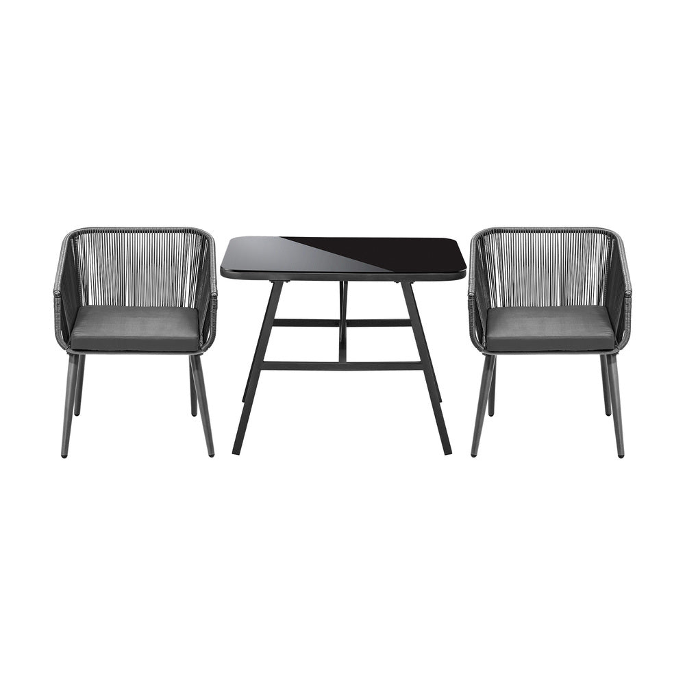 Outdoor Dining Setting 3 Piece Lounge Patio Furniture Table Chairs Set