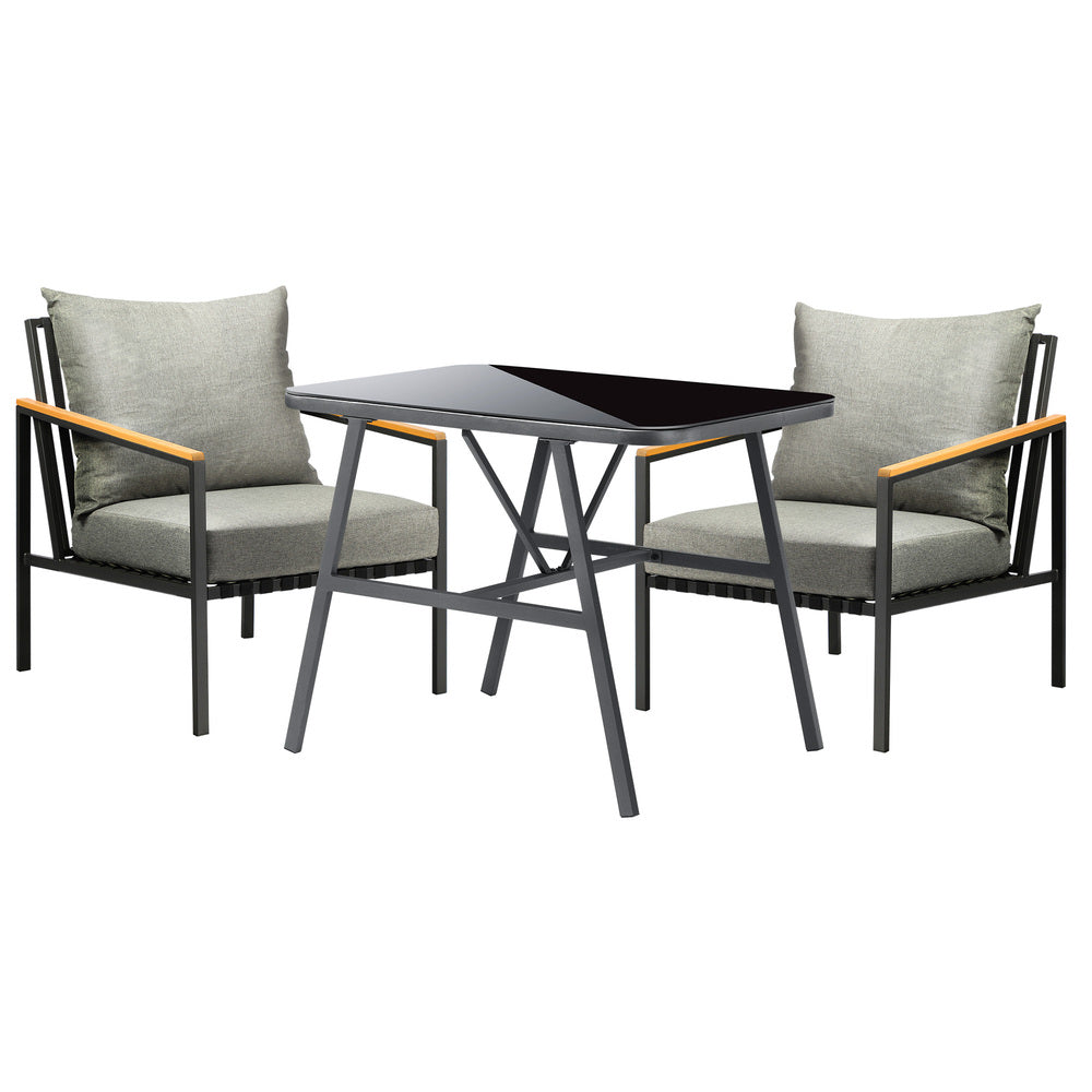 3PCS Outdoor Dining Set Garden Table and Chairs