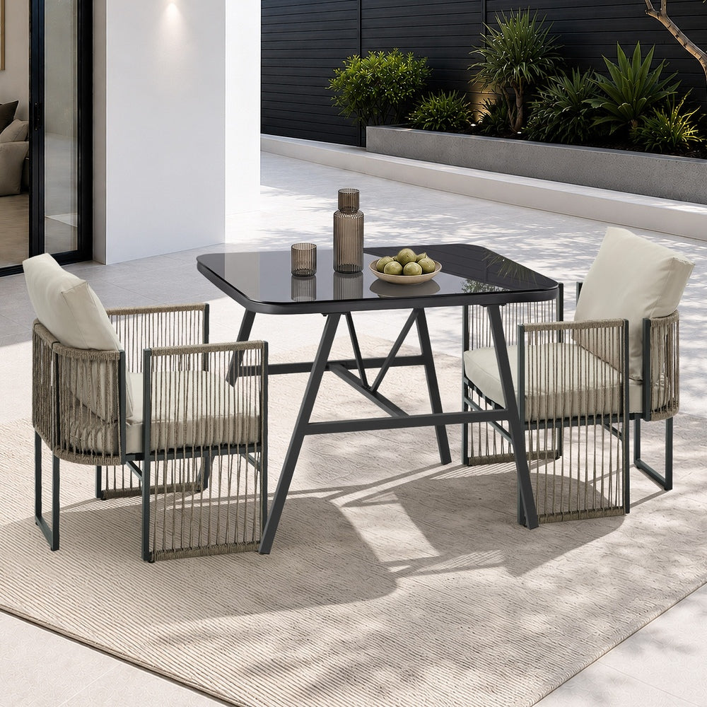 Outdoor Patio Set Black 93x68x73cm
