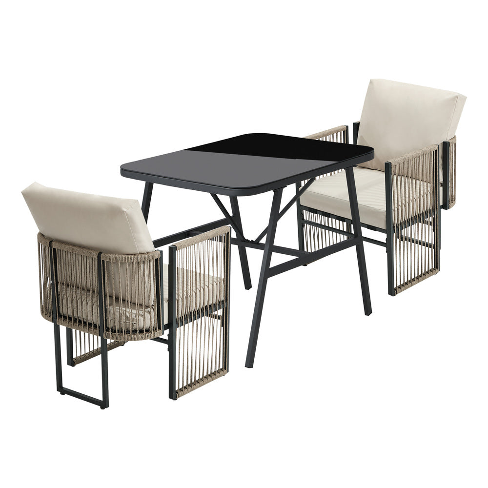 Outdoor Patio Set Black 93x68x73cm