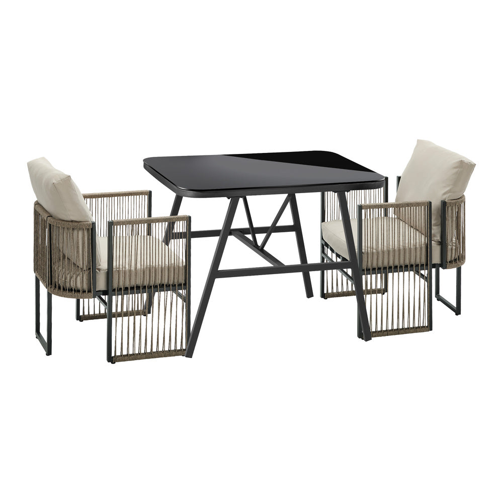 Outdoor Patio Set Black 93x68x73cm