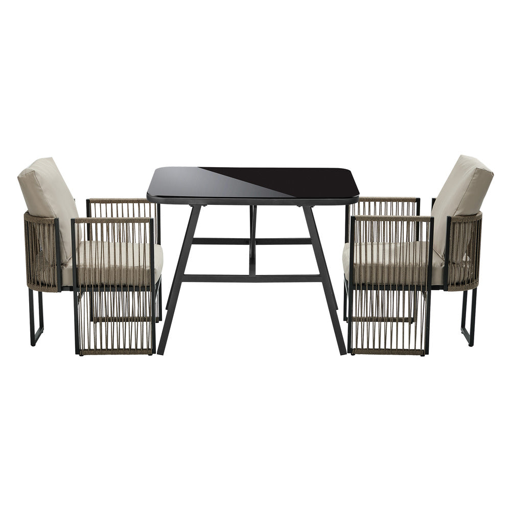 Outdoor Patio Set Black 93x68x73cm