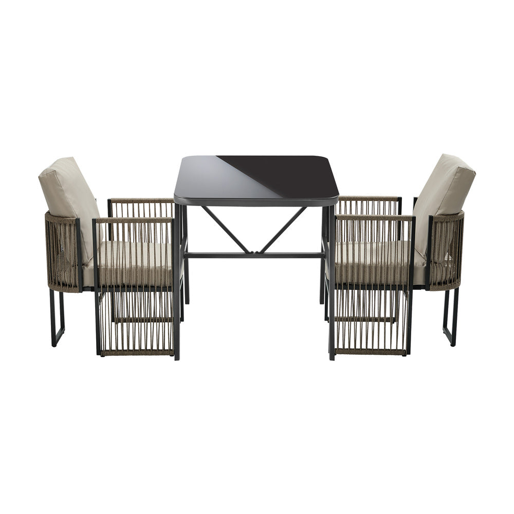 Outdoor Patio Set Black 93x68x73cm