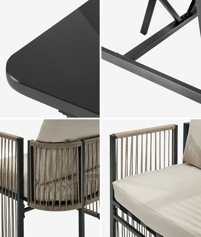 Outdoor Patio Set Black 93x68x73cm