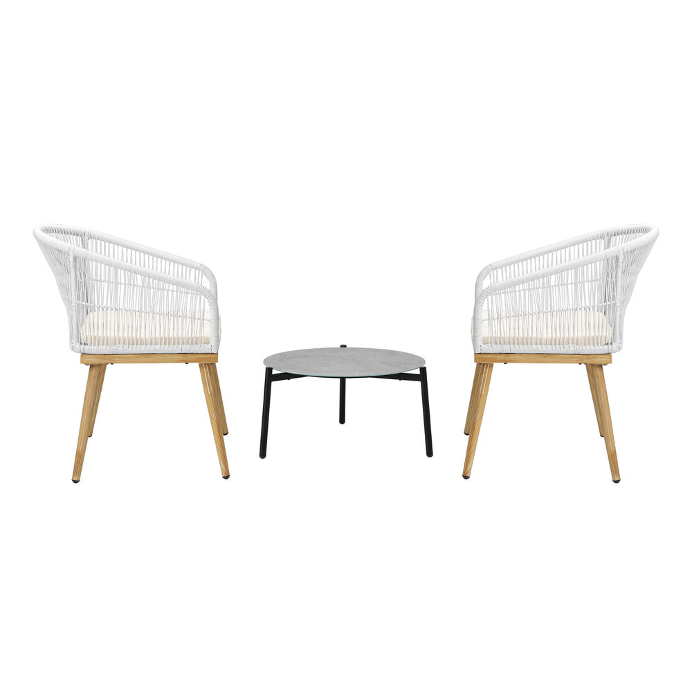3 Piece Outdoor Patio Set Lounge Furniture Sets 50cm Table