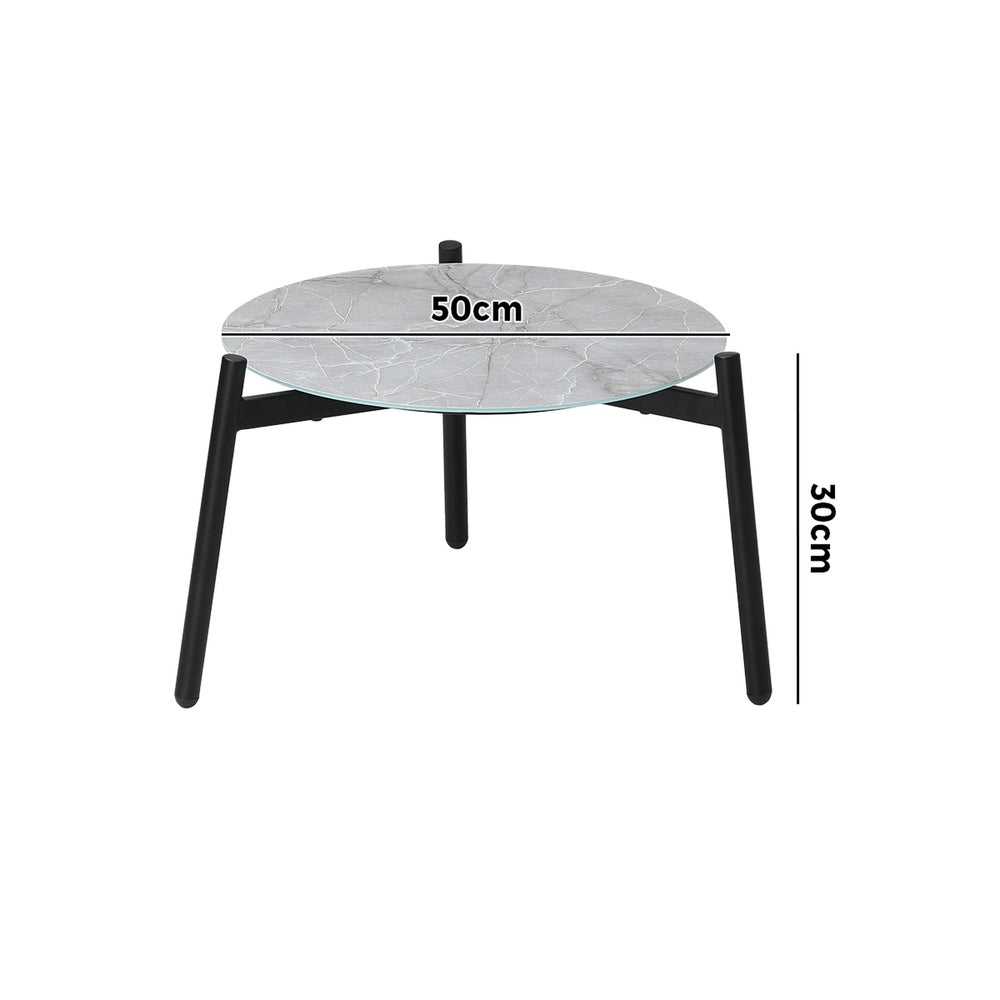 Outdoor Coffee Side Marble Table Desk 50cm Grey