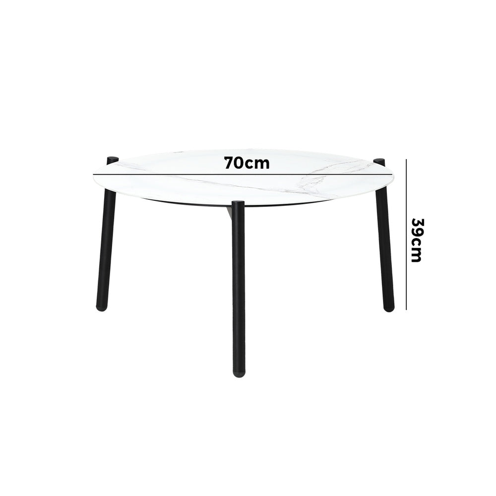 Outdoor Coffee Side Marble Table 50/70cm Round White