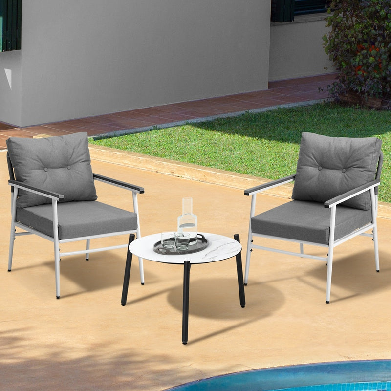 Outdoor Patio Set 50cm/70cm Table with Armchairs with Outdoor Patio Set