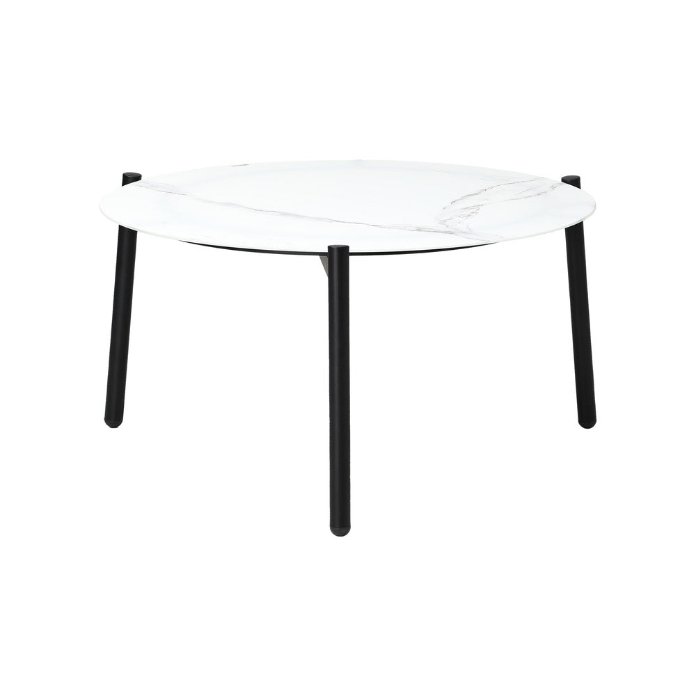 Outdoor Patio Set 70cm White Table with 2 Armchairs Garden Balcony Use